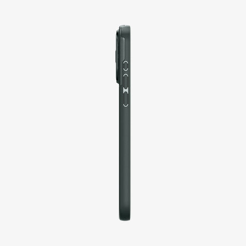 ACS06599 - iPhone 15 Pro Max Case Optik Armor (MagFit) in black showing the back with lens slot open